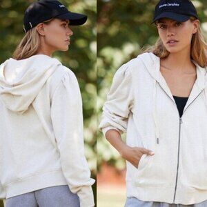 Anthropologie Daily Practice Zip-Up Hoodie Cream French Terry Medium